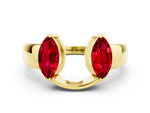 Marquise Ruby Open Band Ring in Yellow gold with Tension Setting