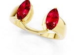 Marquise Ruby Open Band Ring in Yellow gold with Tension Setting_1