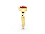 Marquise Ruby Open Band Ring in Yellow gold with Tension Setting_2