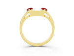 Marquise Ruby Open Band Ring in Yellow gold with Tension Setting_3