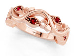 Marquise Ruby Vine Eternity Band in Rose gold with Bezel Setting_1