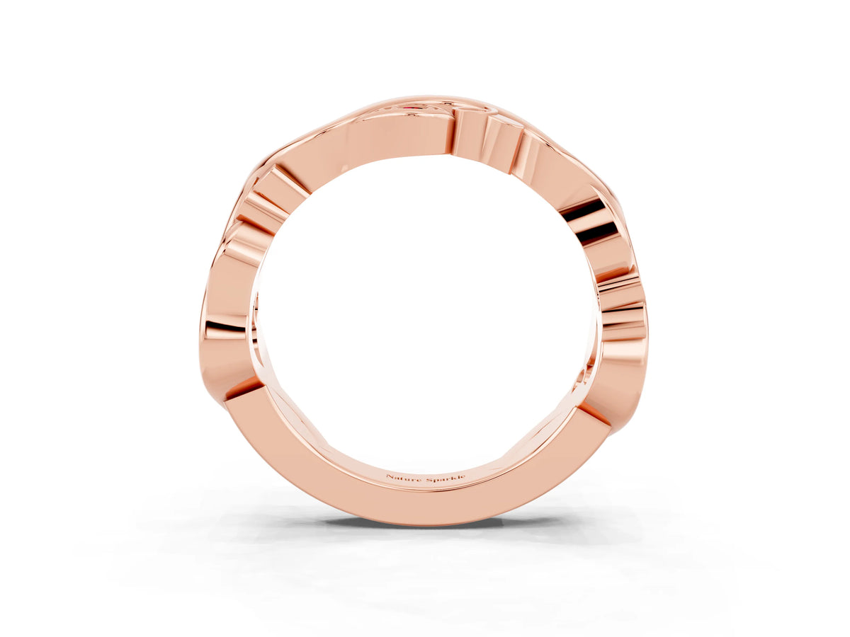 Marquise Ruby Vine Eternity Band in Rose gold with Bezel Setting_3