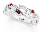 Marquise Ruby Vine Eternity Band in White gold with Bezel Setting_1