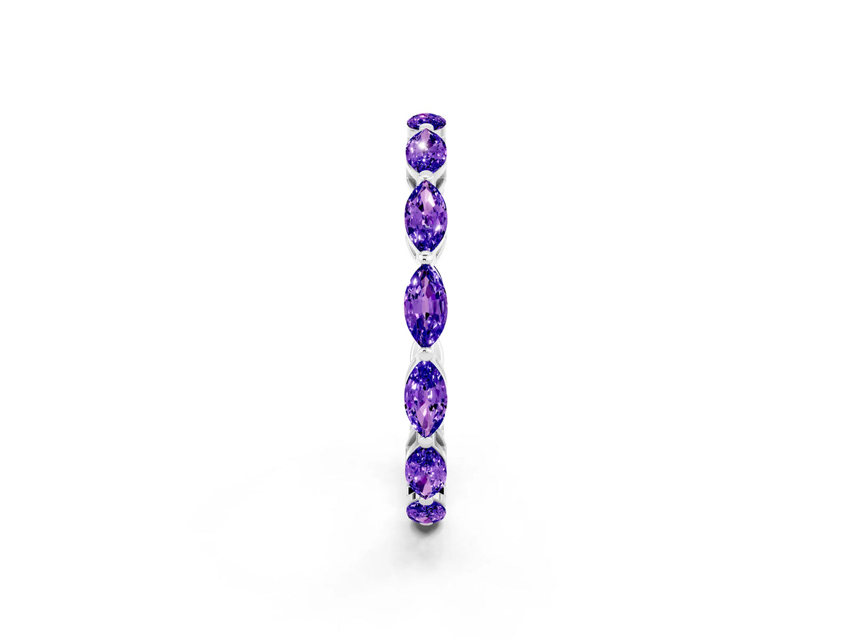 Marquise Tanzanite Eternity Band in Platinum with U-Prong Setting_2