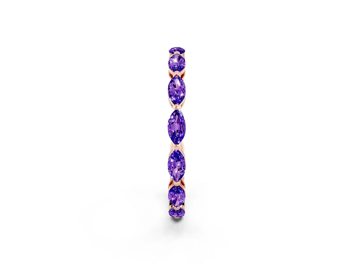 Marquise Tanzanite Eternity Band in Rose gold with U-Prong Setting_2
