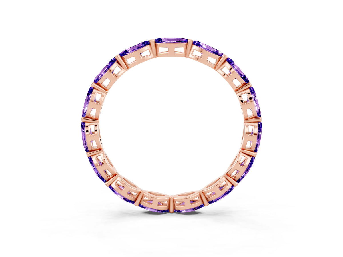 Marquise Tanzanite Eternity Band in Rose gold with U-Prong Setting_3