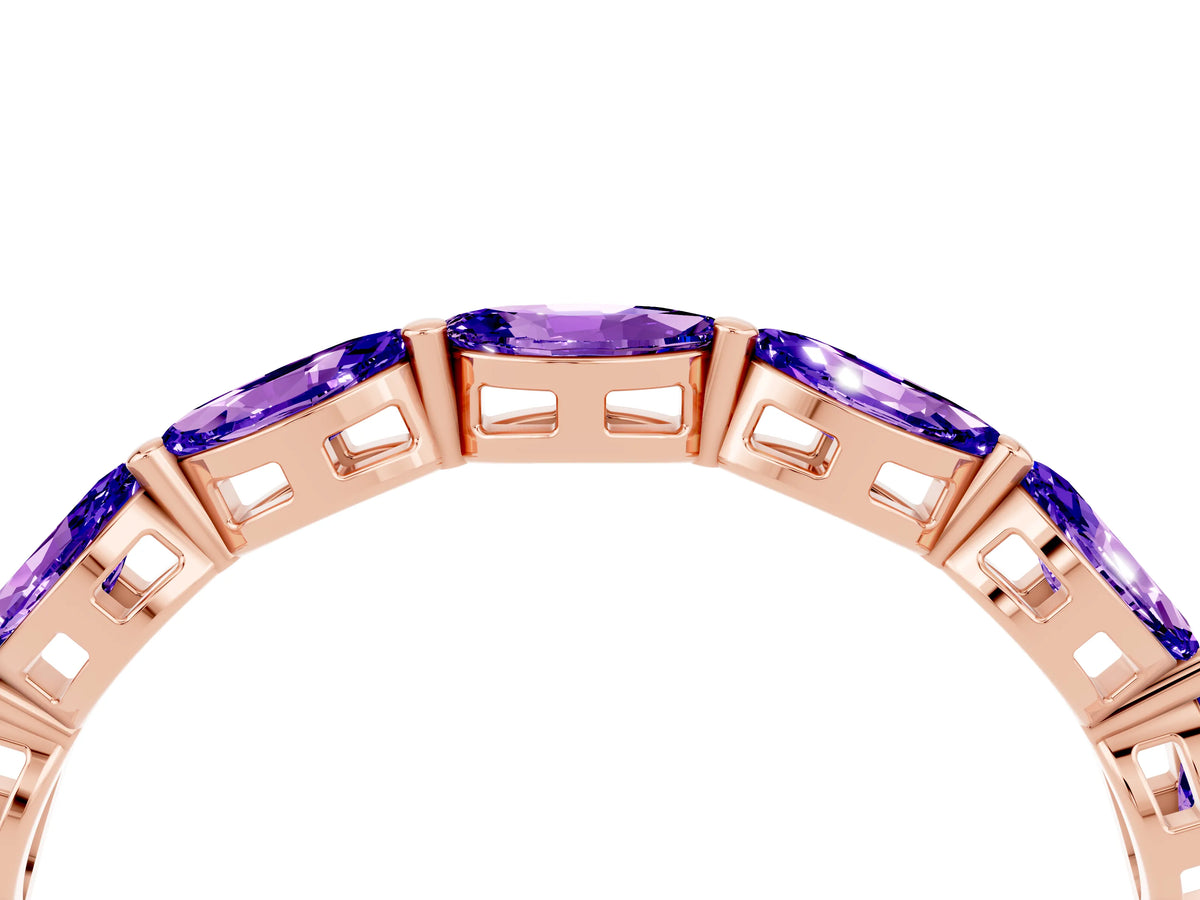Marquise Tanzanite Eternity Band in Rose gold with U-Prong Setting_4