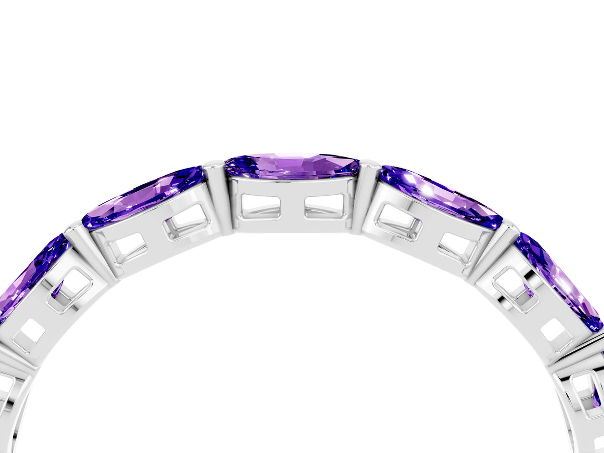 Marquise Tanzanite Eternity Band in Silver with U-Prong Setting_4