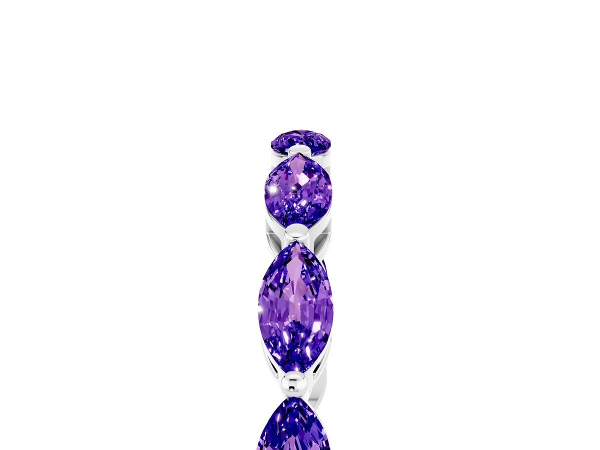 Marquise Tanzanite Eternity Band in Silver with U-Prong Setting_5