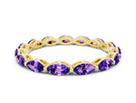 Marquise Tanzanite Eternity Band in Yellow gold with U-Prong Setting