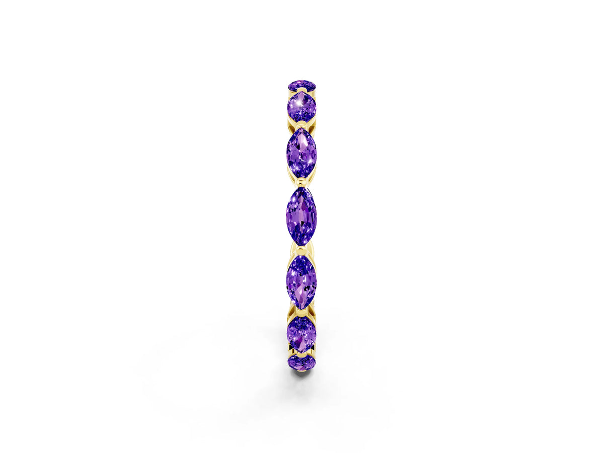 Marquise Tanzanite Eternity Band in Yellow gold with U-Prong Setting_2