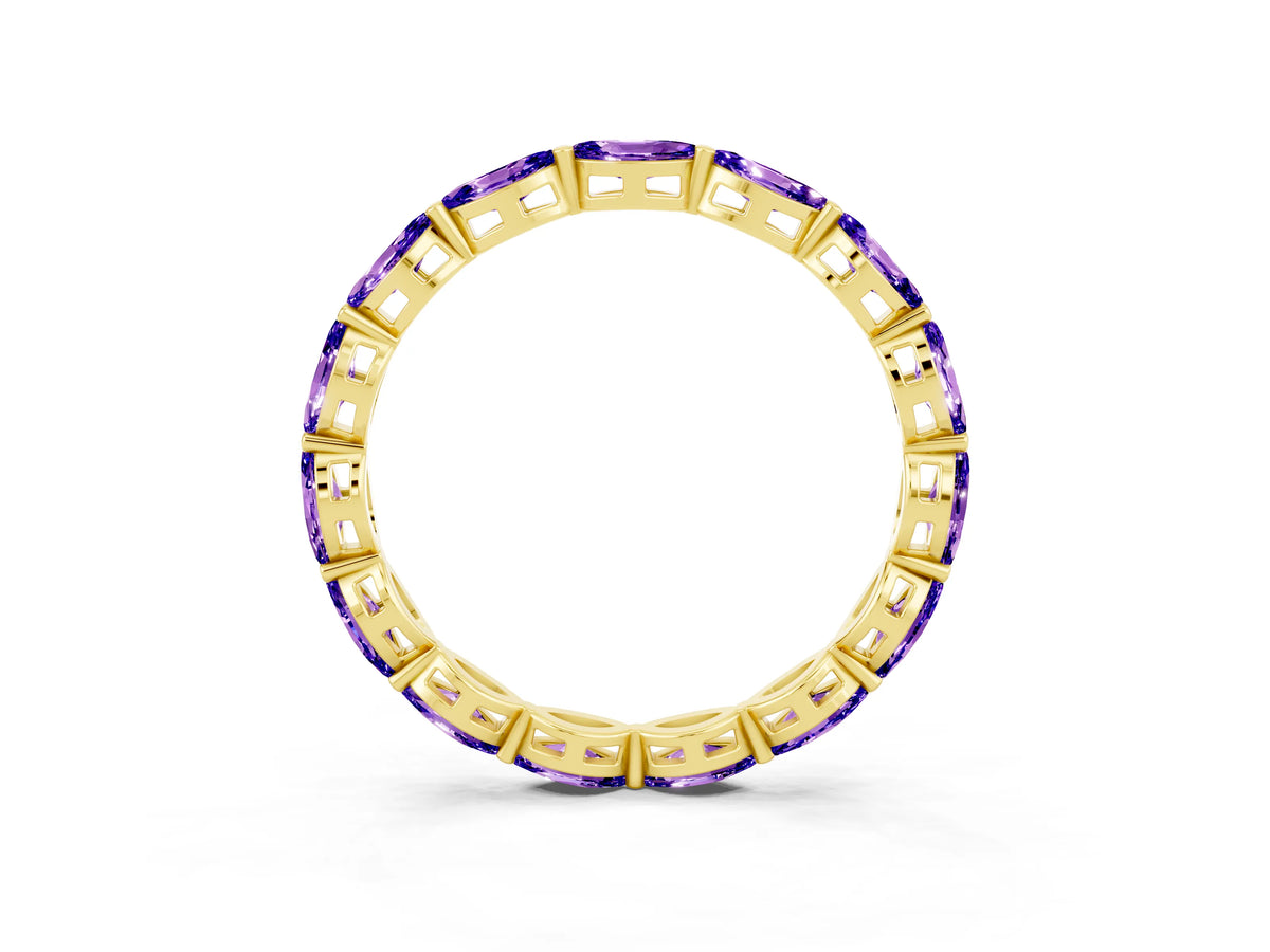 Marquise Tanzanite Eternity Band in Yellow gold with U-Prong Setting_3
