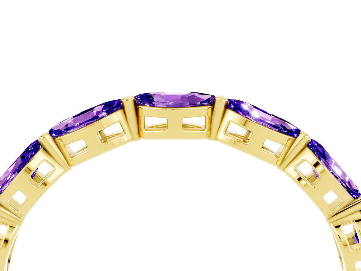 Marquise Tanzanite Eternity Band in Yellow gold with U-Prong Setting_4