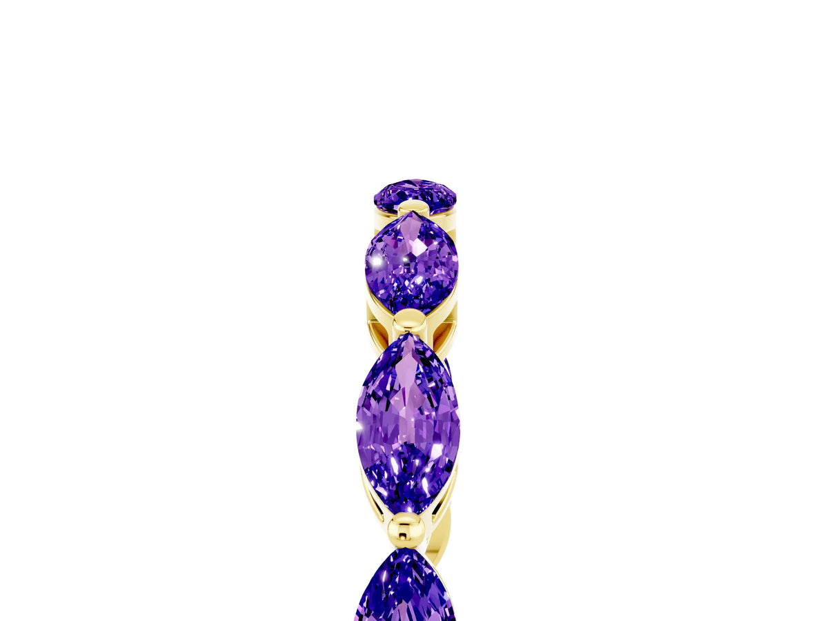 Marquise Tanzanite Eternity Band in Yellow gold with U-Prong Setting_5