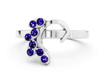 Marquise Tanzanite Floral Cluster Bypass Ring in Platinum with Prong Setting
