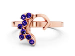 Marquise Tanzanite Floral Cluster Bypass Ring in Rose gold with Prong Setting