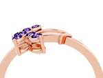 Marquise Tanzanite Floral Cluster Bypass Ring in Rose gold with Prong Setting_4