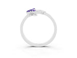 Marquise Tanzanite Floral Cluster Bypass Ring in White gold with Prong Setting_3