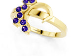 Marquise Tanzanite Floral Cluster Bypass Ring in Yellow gold with Prong Setting_1