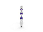 Marquise Tanzanite Milgrain Half Eternity Band in Platinum with Bezel Setting_2