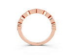 Marquise Tanzanite Milgrain Half Eternity Band in Rose gold with Bezel Setting_3