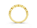 Marquise Tanzanite Milgrain Half Eternity Band in Yellow gold with Bezel Setting_3
