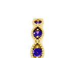 Marquise Tanzanite Milgrain Half Eternity Band in Yellow gold with Bezel Setting_5