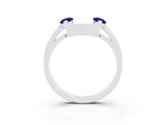 Marquise Tanzanite Open Band Ring in Platinum with Tension Setting_3