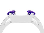 Marquise Tanzanite Open Band Ring in Platinum with Tension Setting_4