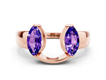 Marquise Tanzanite Open Band Ring in Rose gold with Tension Setting