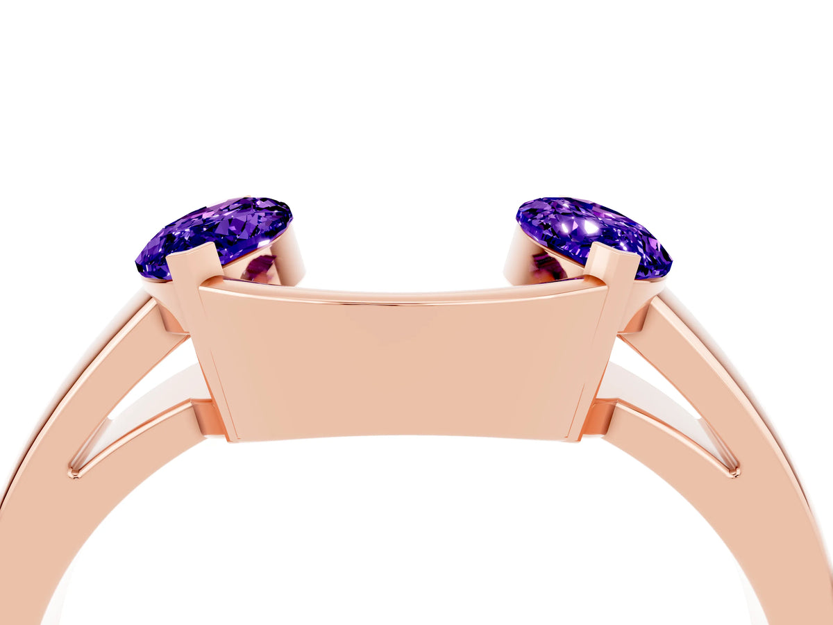 Marquise Tanzanite Open Band Ring in Rose gold with Tension Setting_4