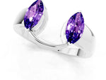 Marquise Tanzanite Open Band Ring in Silver with Tension Setting_1
