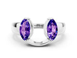 Marquise Tanzanite Open Band Ring in White gold with Tension Setting
