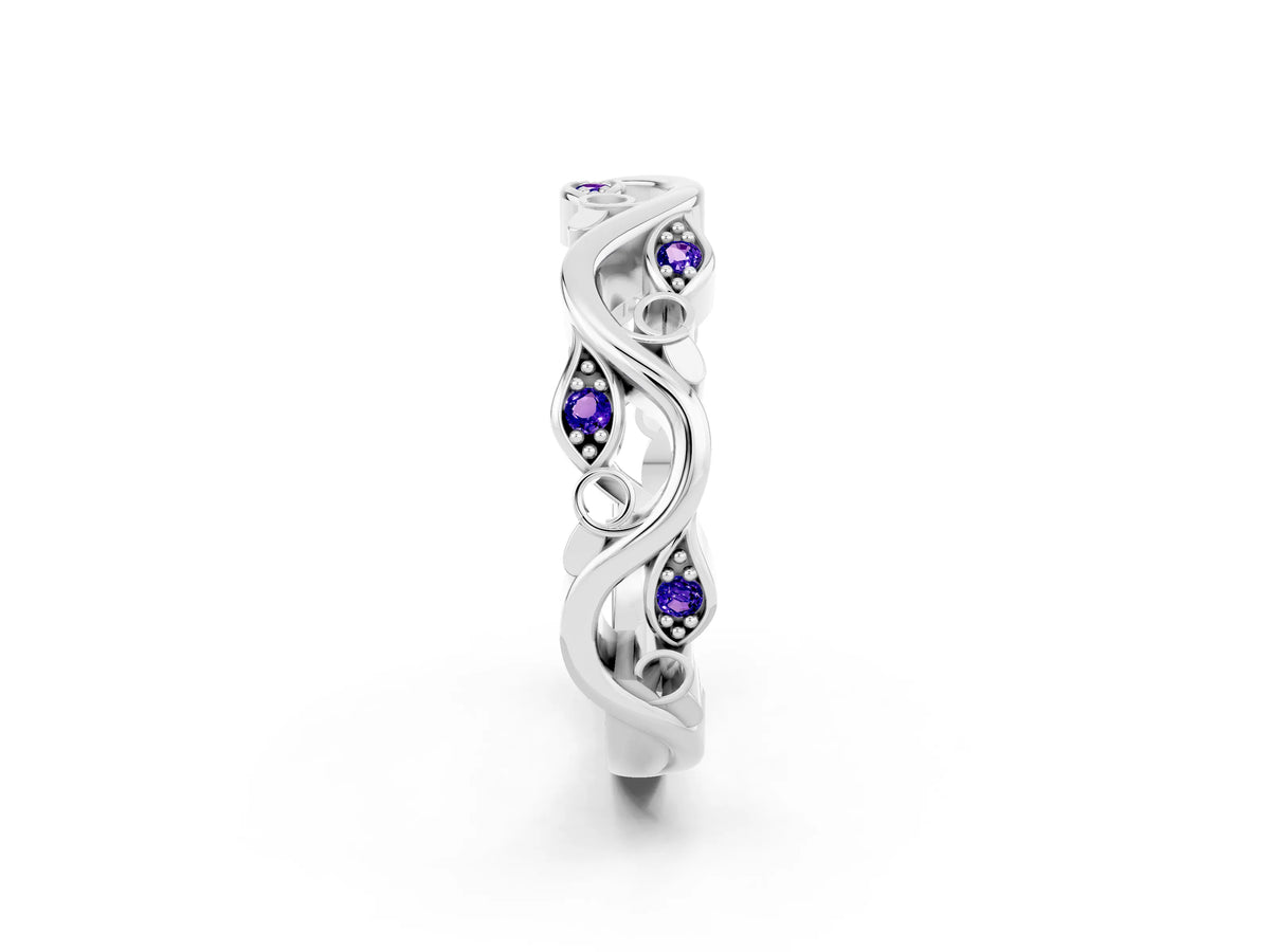 Marquise Tanzanite Vine Eternity Band in Platinum with Bezel Setting_2