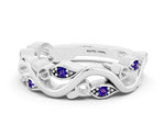 Marquise Tanzanite Vine Eternity Band in Silver with Bezel Setting