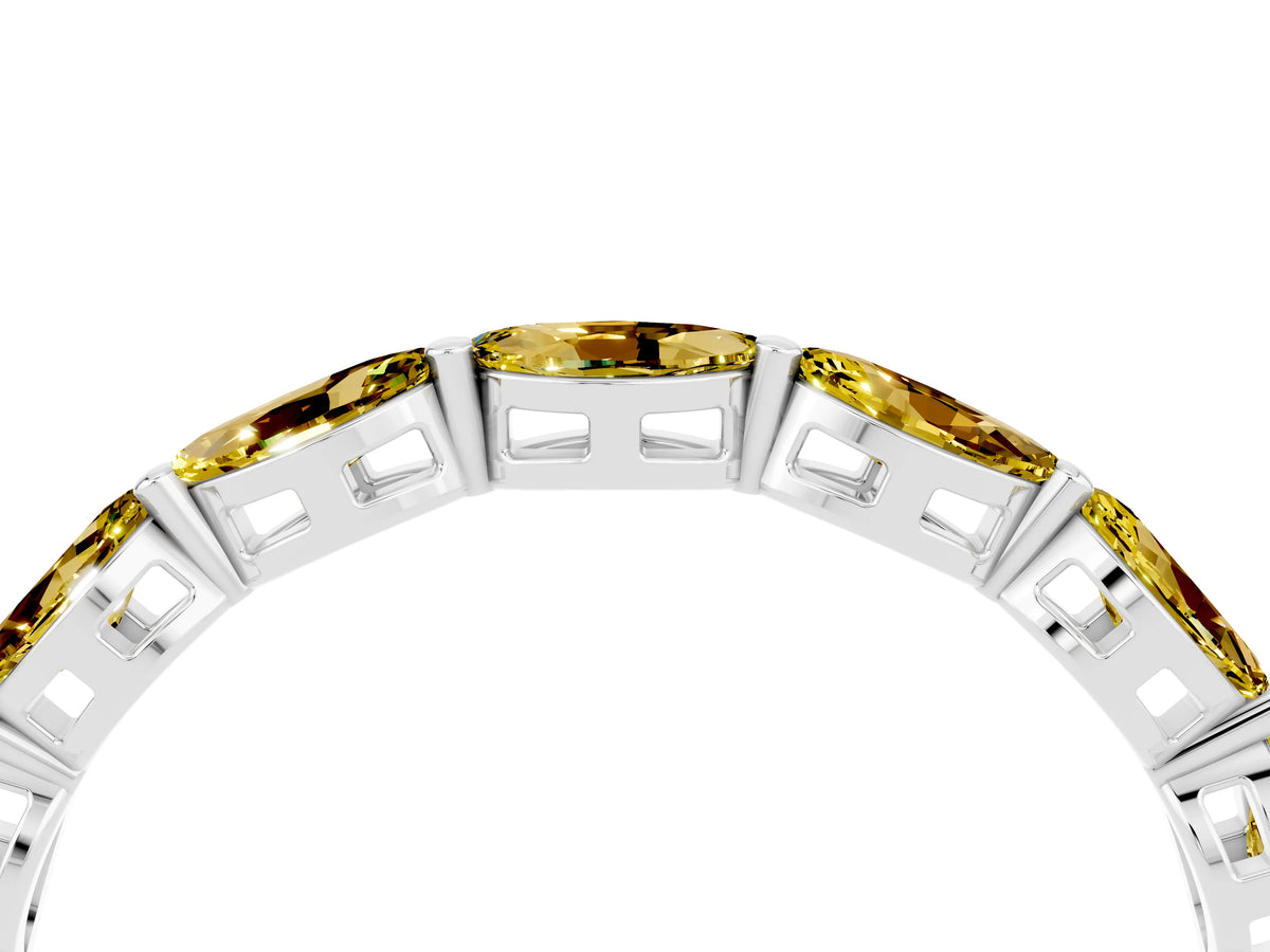 Marquise Yellow Sapphire Eternity Band in Platinum with U-Prong Setting_4