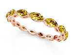 Marquise Yellow Sapphire Eternity Band in Rose gold with U-Prong Setting_1