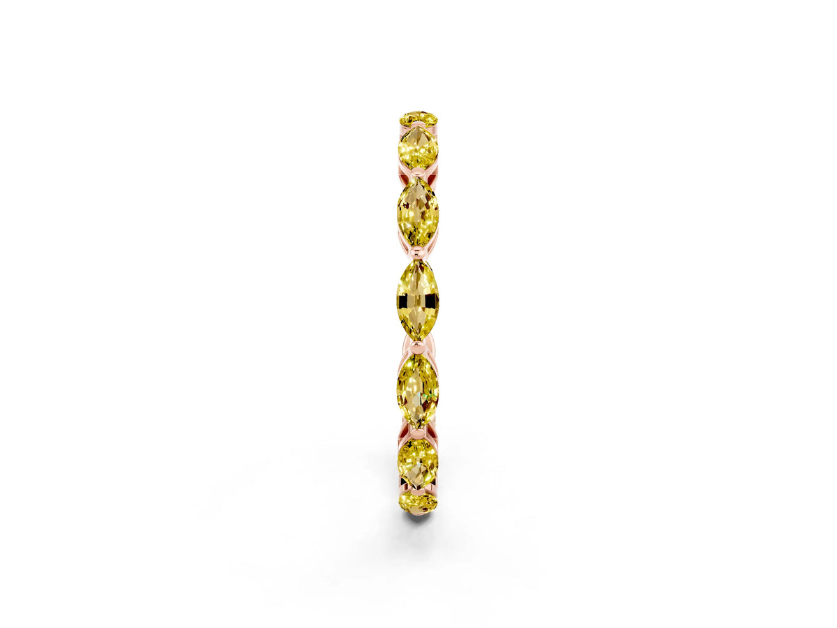 Marquise Yellow Sapphire Eternity Band in Rose gold with U-Prong Setting_2