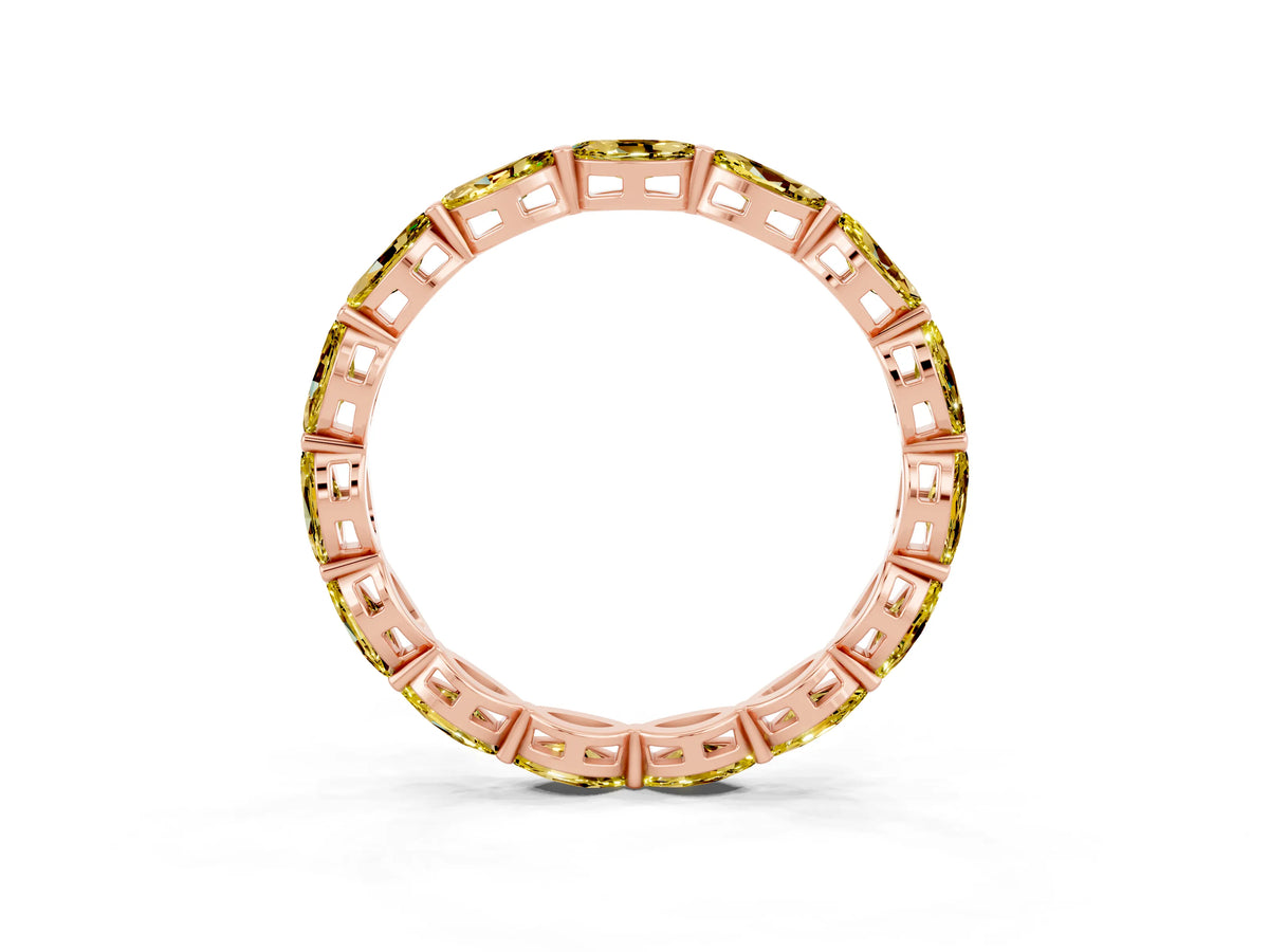 Marquise Yellow Sapphire Eternity Band in Rose gold with U-Prong Setting_3