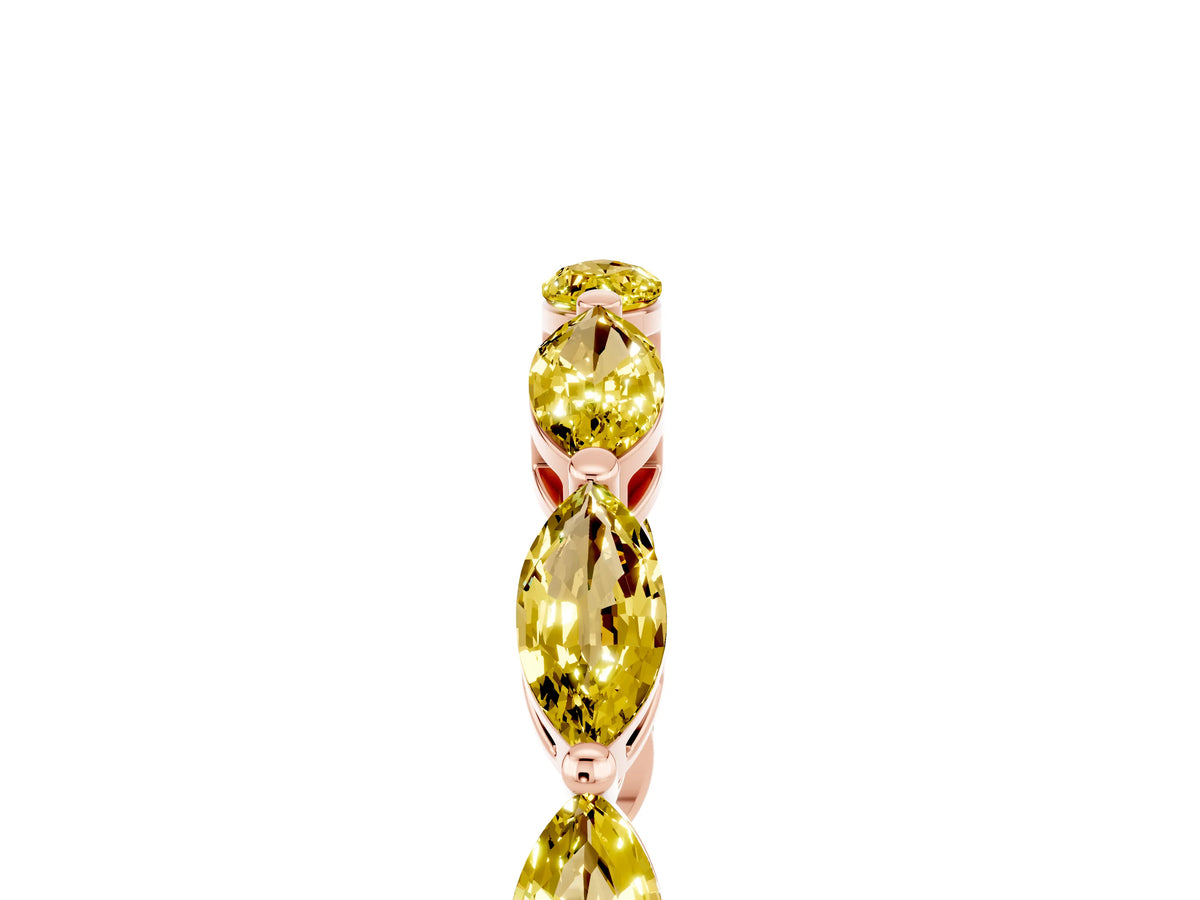 Marquise Yellow Sapphire Eternity Band in Rose gold with U-Prong Setting_5