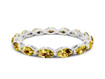 Marquise Yellow Sapphire Eternity Band in White gold with U-Prong Setting