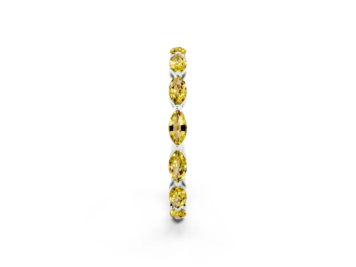 Marquise Yellow Sapphire Eternity Band in White gold with U-Prong Setting_2