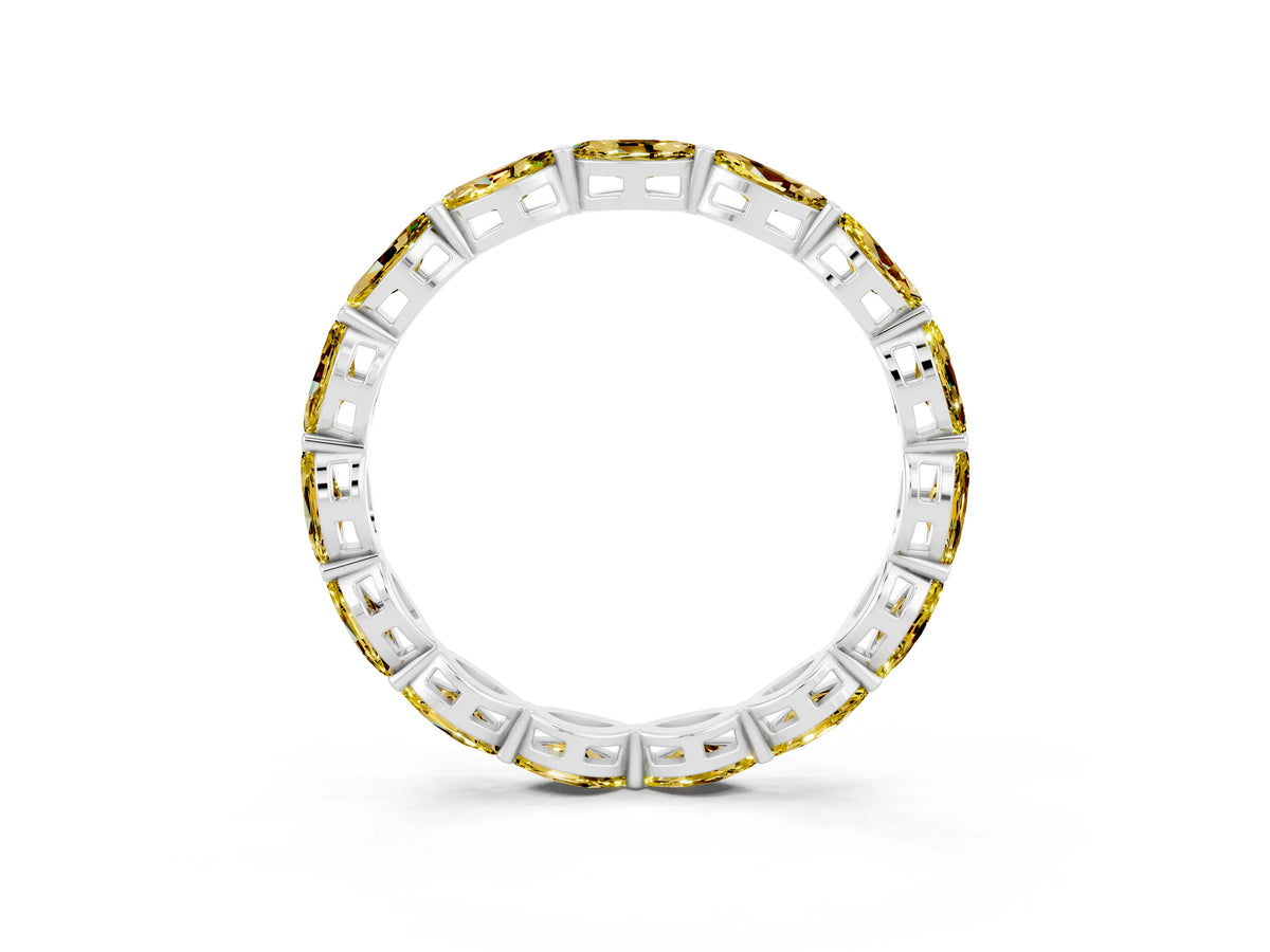 Marquise Yellow Sapphire Eternity Band in White gold with U-Prong Setting_3