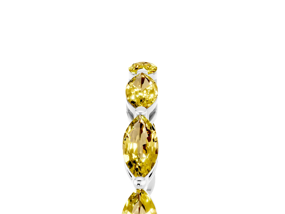 Marquise Yellow Sapphire Eternity Band in White gold with U-Prong Setting_5