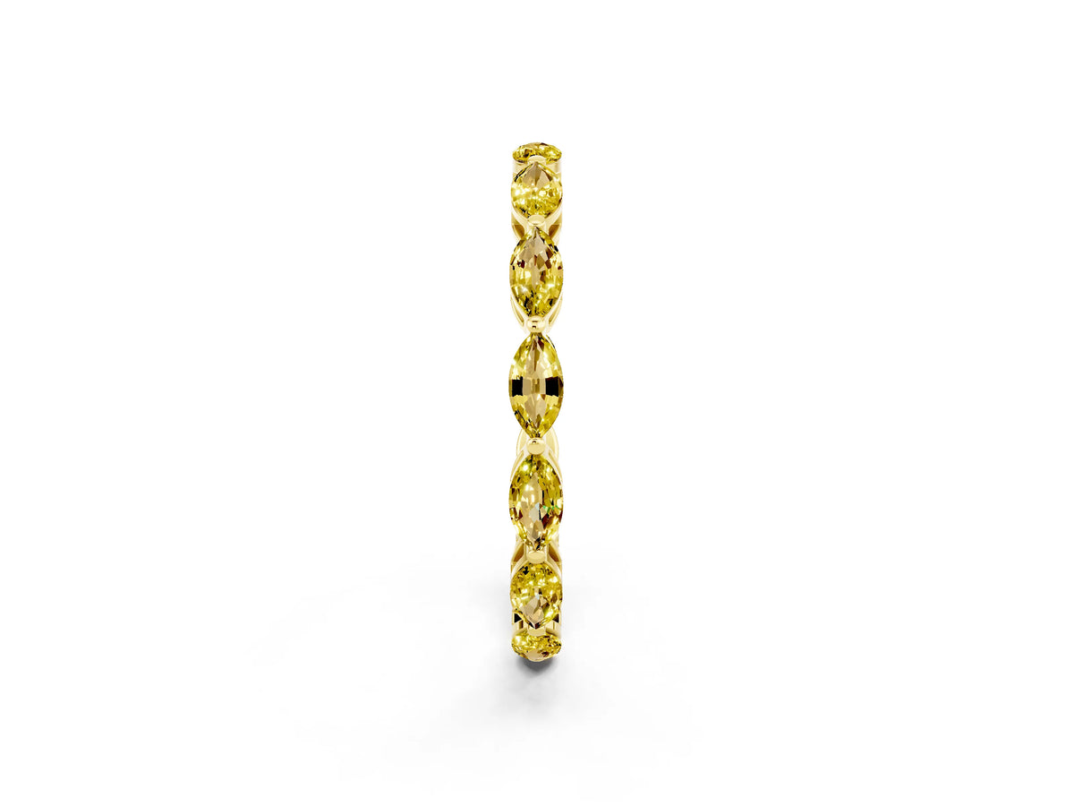 Marquise Yellow Sapphire Eternity Band in Yellow gold with U-Prong Setting_2