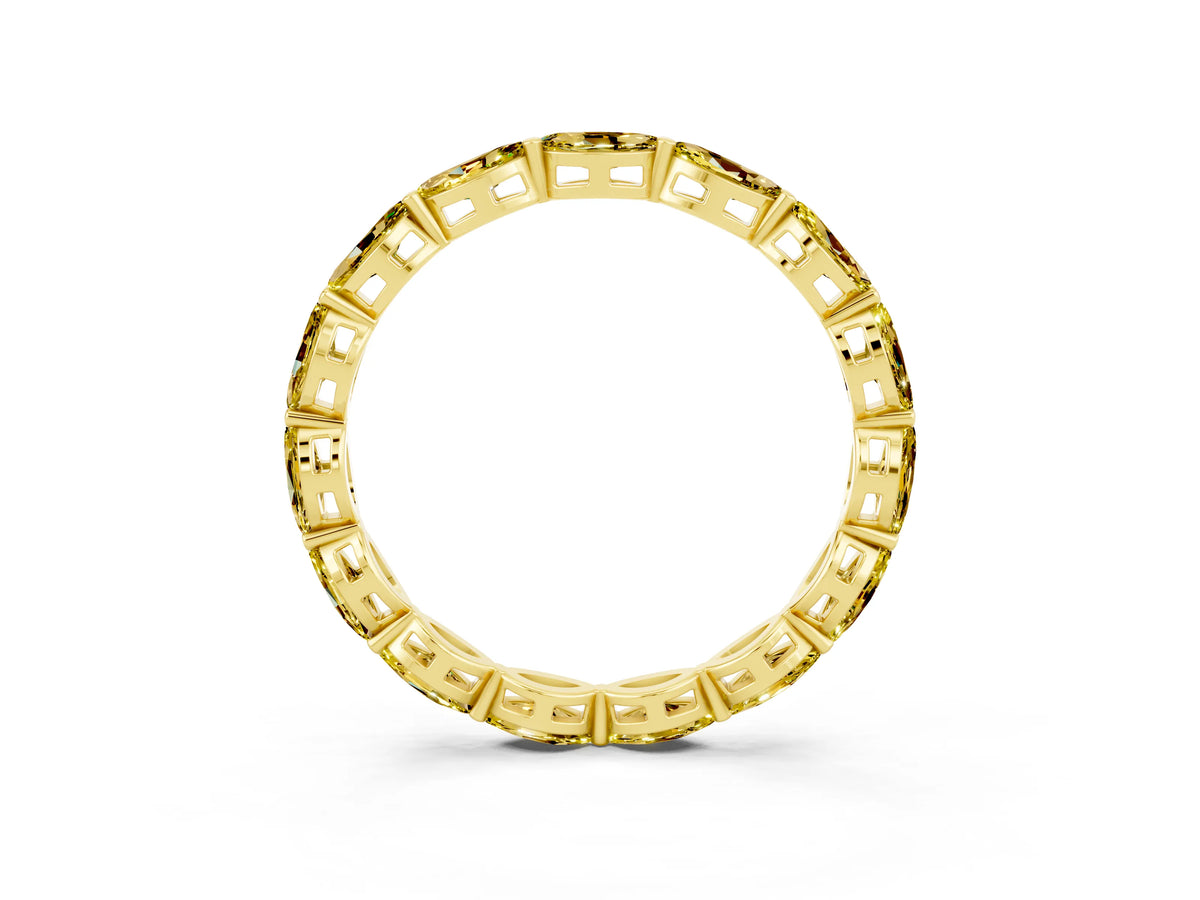 Marquise Yellow Sapphire Eternity Band in Yellow gold with U-Prong Setting_3