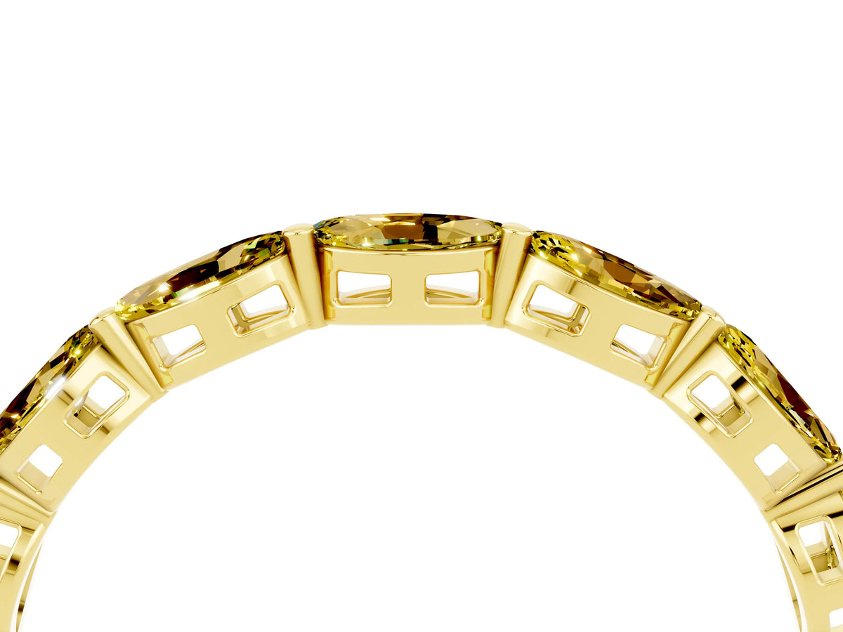 Marquise Yellow Sapphire Eternity Band in Yellow gold with U-Prong Setting_4