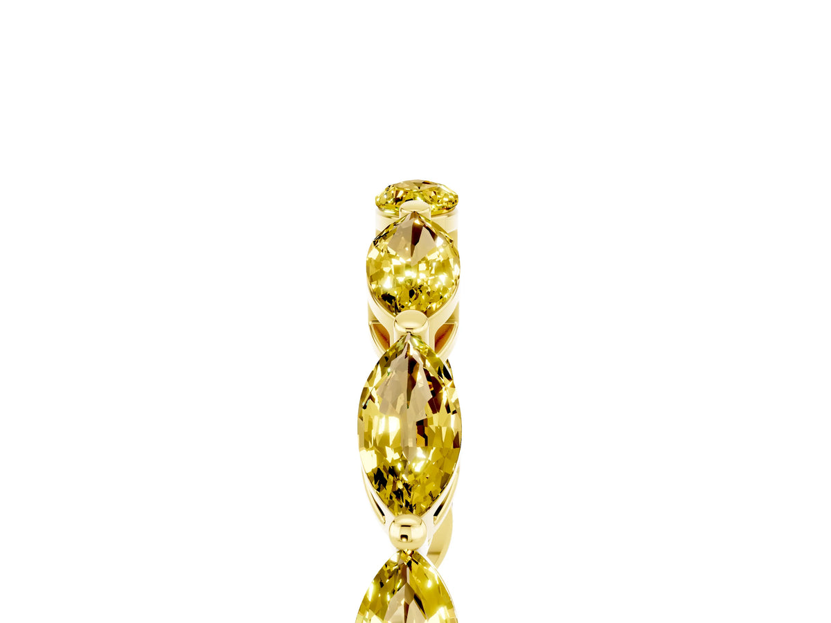 Marquise Yellow Sapphire Eternity Band in Yellow gold with U-Prong Setting_5