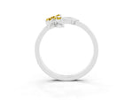Marquise Yellow Sapphire Floral Cluster Bypass Ring in Platinum with Prong Setting_3
