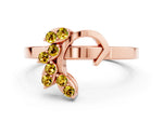 Marquise Yellow Sapphire Floral Cluster Bypass Ring in Rose gold with Prong Setting